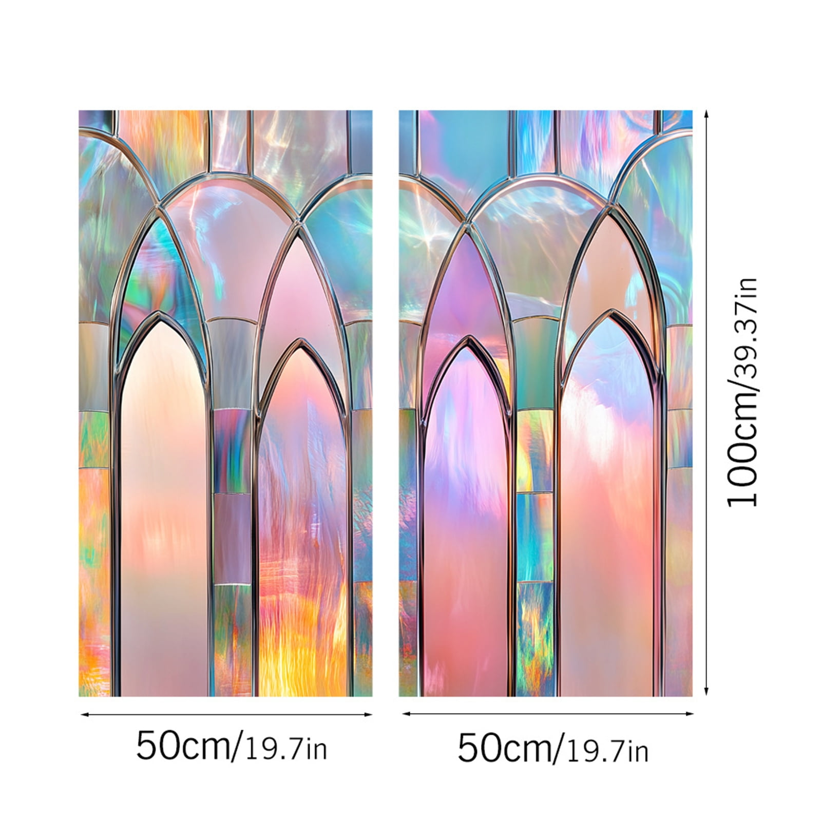 AQRS Stained Glass Static Window Film Privacy Protection Sun Blocking Glass Cling Waterproof PVC Home Office Bathroom Window Covering Film