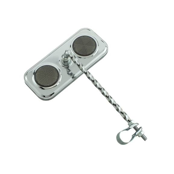 Rectangle Square Twisted Bike Mirror Chrome (Black Reflectors)