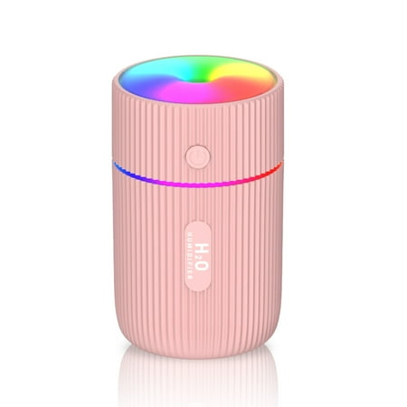 

Dido Colorful Light Humidifier USB Powered 220ml Leak Proof Low Noise Mist Sprayer Essential Oil Office Bedroom Fogger Atomizer Pink