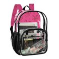 thumbnail image 2 of Large Clear PVC Backpack Heavy Duty See Through Backpack for Adults Work Travel, Pink-bow Print Printed 12L, 2 of 8