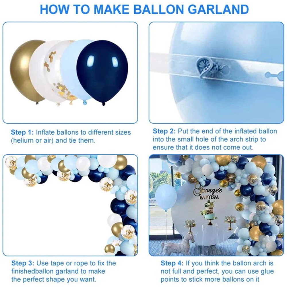 Yansion Blue Balloon Arch Garland Kit, 94-Piece photo 7