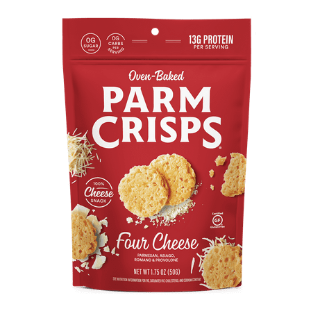 ParmCrisps Protein Four Cheese Oven-Baked Parm Crisp Cheese Crackers, 1.75 oz