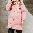 thumbnail image 3 of Eltusu Girls Puffer Jackets, Waterproof Mid-Length Zip up Winter Thermal Outerwear Pink Size 2-11 T, 3 of 9