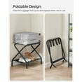 thumbnail image 4 of Luggage Racks Set of 2 Suitcase Stand with Fabric Storage Shelf for Guest Room Bedroom Hotel Foldable Holds up to 110 lb Black, 4 of 9