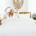 thumbnail image 3 of PiccoCasa 3 Pieces Microfiber Soft Breathable Duvet Cover Set White Twin, 3 of 7