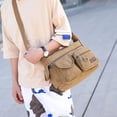 thumbnail image 4 of Wosthever Bolso bandolera de tela de gran capacidad que se adapta a un estilo de vida activo Bolso de hombro de lona Bolsos de hombro Bolso Mochilas de mochilero café talla grande, 4 of 6