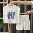 thumbnail image 2 of Akiihool Boys Short Sets Toddler Kids Boy Summer Clothes 6 12 18 24 Months 2T 3T 4T Short Sleeves Shirt Tops & Casual Shorts Outfit Set(Beige,18-24 Months), 2 of 3