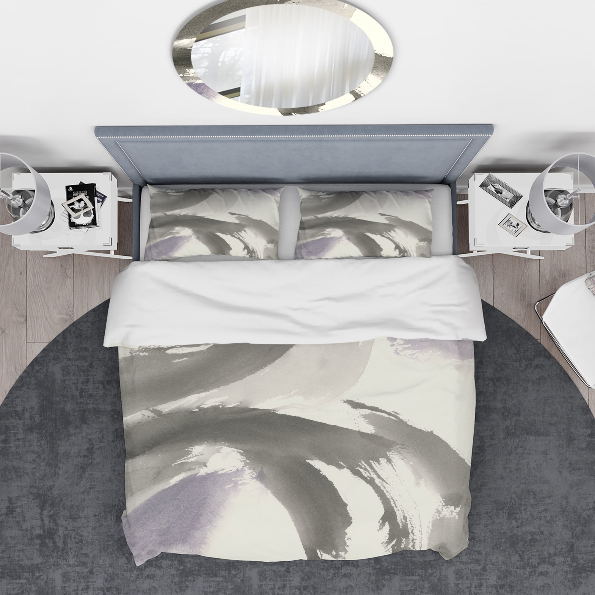 Designart 'minimal geometric Gesture III' Geometric Duvet Cover Set