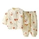 thumbnail image 1 of Odeerbi 1-8 Años Niños Niñas Pijamas de Verano de Algodón de Manga Larga Pantalones Suaves Estampados Pijama de Doble Capa de Gasa, 1 of 3