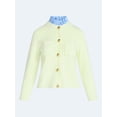 thumbnail image 5 of Free Assembly Women's Ruffle Neck Cardigan Sweater, Midweight, Sizes XS-XXL, 5 of 5