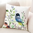 thumbnail image 4 of Juego de 4 fundas de cojín decorativas para sofá, dormitorio, salón, decoración del hogar - 45 x 45 cm (flores y pájaros clásicos), 4 of 4
