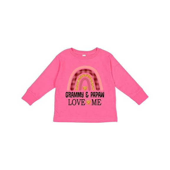 Inktastic Grammy and Papaw Love Me Girls Granddaughter Girls Long Sleeve Toddler T-Shirt