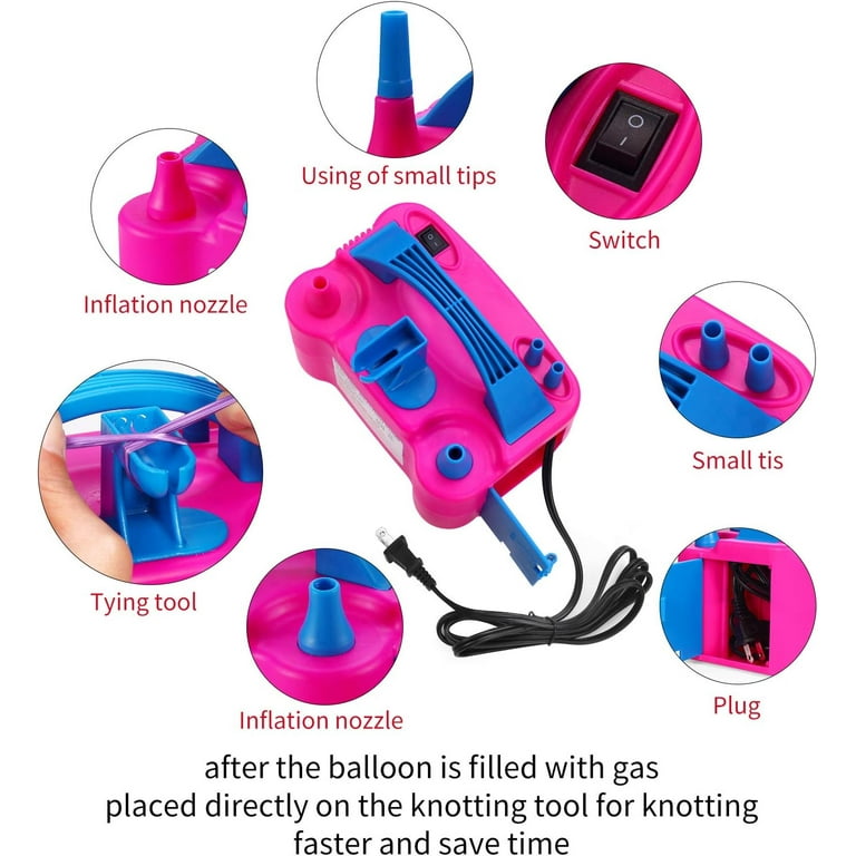 PCFING Electric Air Balloon Pump and Tying Tool in One, Portable Dual  Nozzle Electric Blower Air Pump Inflator for Decoration, Party and Save  Time 
