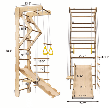 Kids Furniture Toddler Climbing Toys Indoor Kids Pikler Triangle Set Foldable Indoor Ladder Climbing Gym Climber Baby Furniture