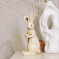 thumbnail image 4 of Easter-Decorations - Spring Bunny Decor - Table Centerpiece - Spring Figurines - Indoor Bunny Statues with Flower Farmhouse Office Room Decor for Table 5 * 4.25 * 11.75 inch, 4 of 16