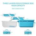 thumbnail image 2 of 2in Three-Layer Multipurpose Storage Box Organizer Folding Tool Box/Art & Crafts Case/Sewing Supplies Organizer/Medicine Box/Family First Aid Box with 2 Trays (Purple Blue), 2 of 6