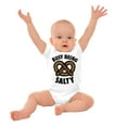 thumbnail image 3 of Busy Being Salty Pretzel Food Pun Romper Boys or Girls Infant Baby Brisco Brands NB, 3 of 7