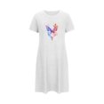 thumbnail image 5 of Sakmal Short Womens Moo Moo Nightgown Lightweight White Night dress Butterfly Print Short Sleeve Nightgowns for Women, 5 of 7