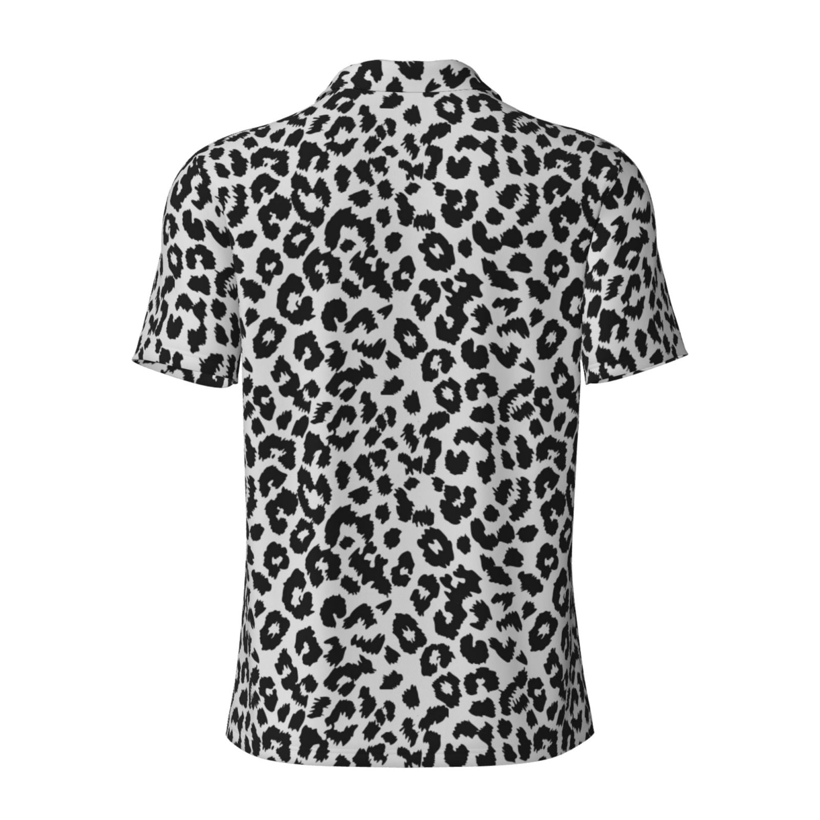 Vsdgher Similar To Leopard Print Print Men's Short Sleeve Stretch Polo Shirt, Moisture-Wicking Performance Polo Shirt
