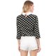 thumbnail image 5 of Disfraz de Halloween Allegra K para mujer Polka Dots Contraste Peter Pan Collar Blusa 3/4 Mangas Negro XL, 5 of 6