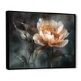 thumbnail image 2 of Designart "Dark Grey Setting For A Peach Flower" Poppies Floater Framed Wall Art Prints, 2 of 5