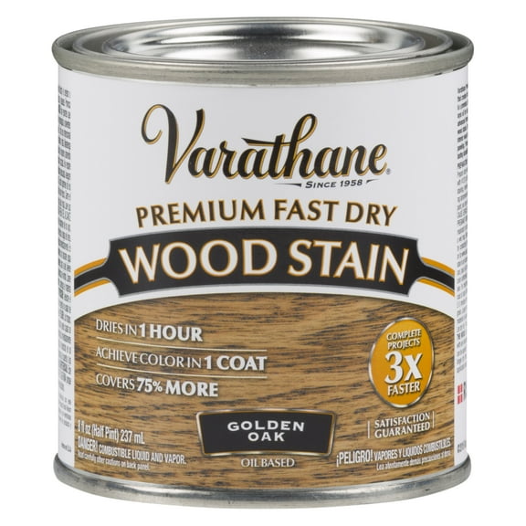 4 Pack, Golden Oak, Varathane Premium Fast Dry Wood Stain-262021, Half Pint