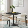 thumbnail image 7 of Modway Lippa Round 40" Mid-Century Modern Artificial Marble Dining Table in Black Black, 7 of 7