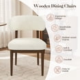 thumbnail image 4 of Hawsaiy Dining Chairs Set of 6, Upholstered Kitchen & Dining Room Chairs with Solid Wood Frame, Curved Back Side Chairs, Beige, 4 of 9