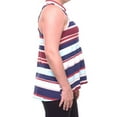 thumbnail image 2 of Almost Famous Womens Striped Hi-Lo Tank Top, Blue, Juniors, Small, 2 of 3