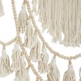 thumbnail image 5 of DecMode White Cotton Handmade Intricately Weaved Macrame Wall Decor with Beaded Fringe Tassels, 5 of 8