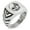 Silver, variant on Stainless Steel Death Zombie Skull Chevron Pattern Biker Style Polished Ring