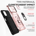 thumbnail image 6 of Galaxy A12 Case,Dteck Shockproof Rubber Rugged Case Hybrid Hard Ring Holder Kickstand Slide Camera Lens Protector Cover for Samsung Galaxy A12 6.5-inch,Rosegold, 6 of 8