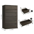 thumbnail image 4 of Homfa Vertical 7 Drawer Dresser, 51.3 in Tall Wood Storage Cabinet with Upgraded Stable Base for Bedroom Living Room, Dark Brown, 4 of 7