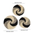 thumbnail image 3 of DecMode Black Seagrass Handmade Spiral Basket Plate Wall Decor (3 Count), 3 of 11