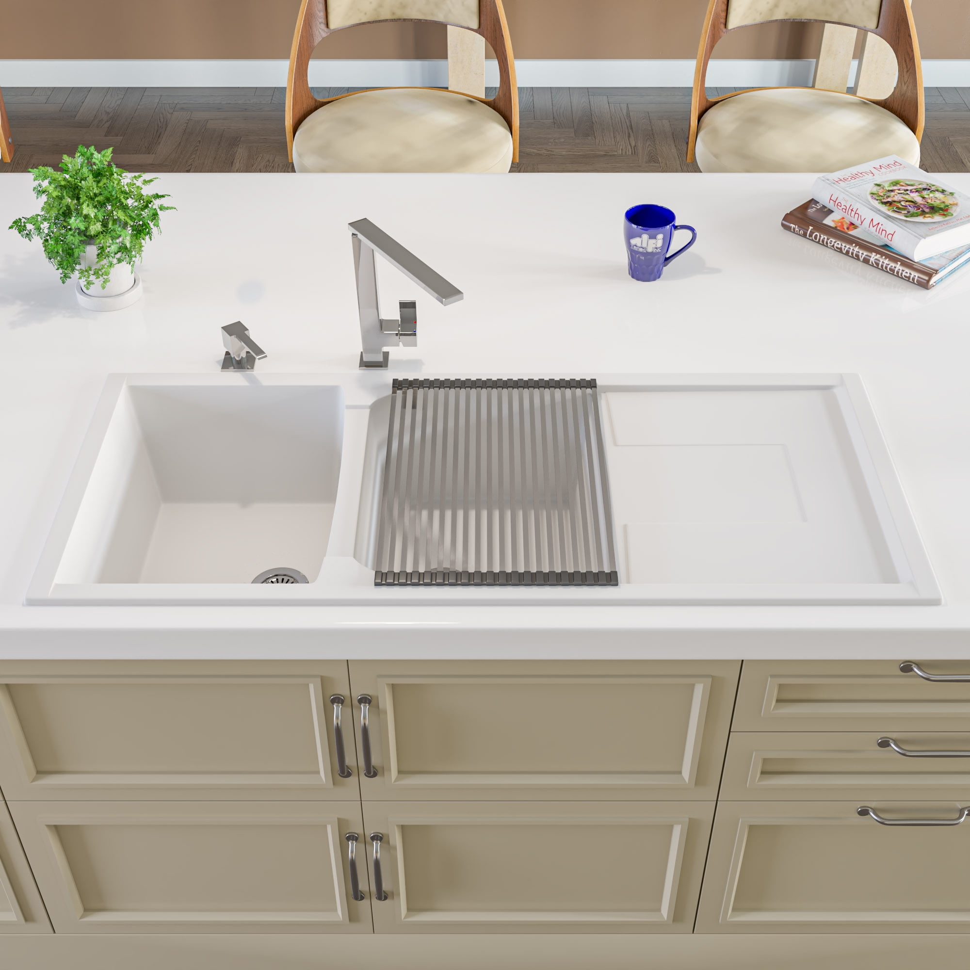 Beige Two-Breasted Granite Kitchen Sink, Luxury Sink, Kitchen Accessory,  Home Accessory, Luxury Kitchen Sink, Sink
