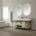 thumbnail image 4 of Vinnova Bilbao 60" White Stone Top Double Vanity Brushed Gold Frame w/ Mirror, 4 of 10