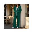 thumbnail image 2 of Zynoxe Womens Sweat Suits 2 Piece Set Zip Up Drawstring Hooded Sweatshirt & Wide Leg Pants Versatile Solid Color Casual Tracksuit Set Fashionable Vacation Outfits for Women with Pockets Green 2XL, 2 of 10