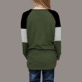 thumbnail image 3 of WhouRiu Little Girl T Shirts Long Sleeve Striped Color Block Tees Children Spring Fall Comfy Tops Green,Sizes 5-6, 3 of 4