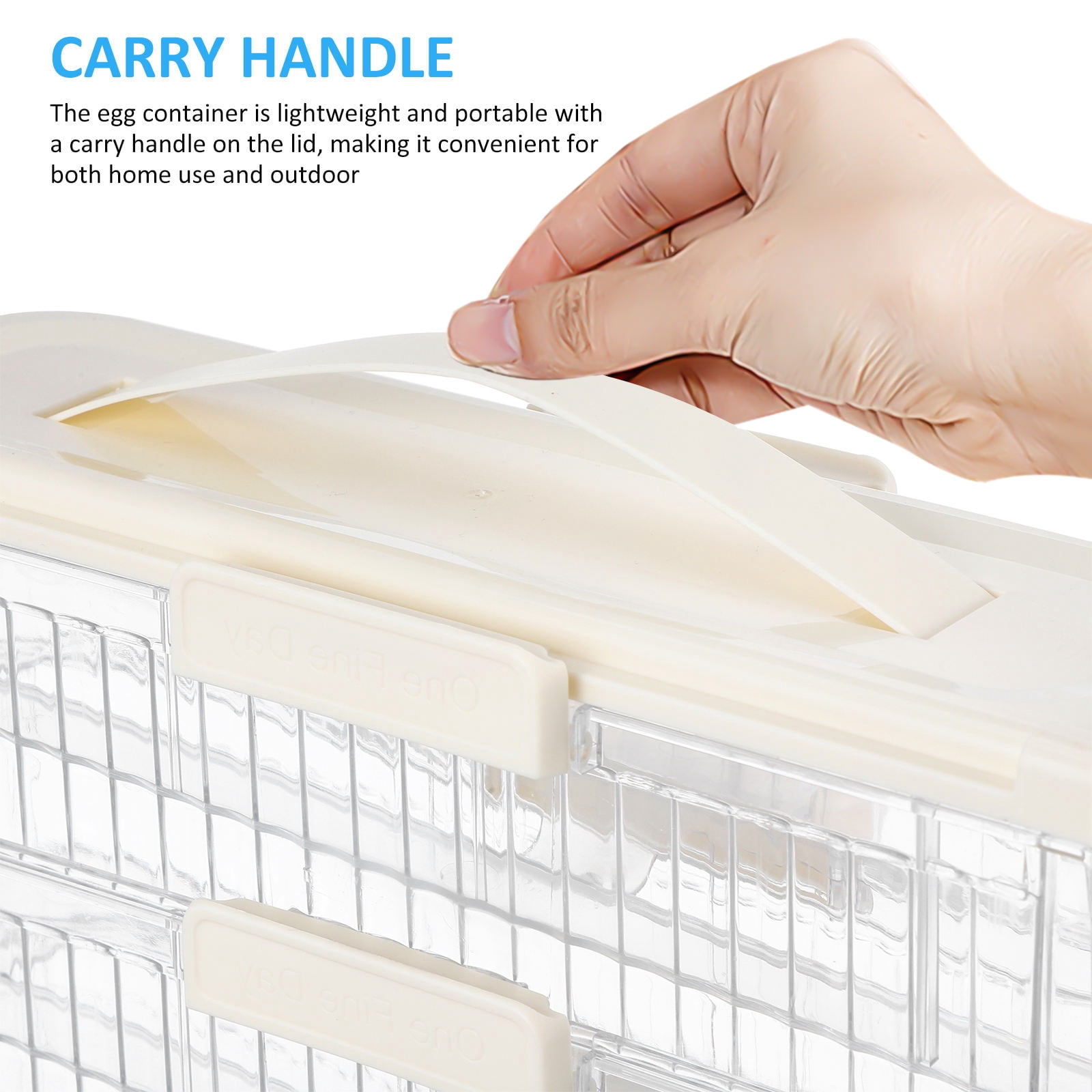 FOMIYES White Storage Box for Refrigerator with Rolling Dispenser and Portable Carry Handle, Kitchen Organizer