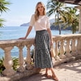 thumbnail image 2 of Enmain Flowy Maxi Skirt for Women Floral Pleated High Waist Drawstring Tiered Skirts with Pockets, 2 of 8