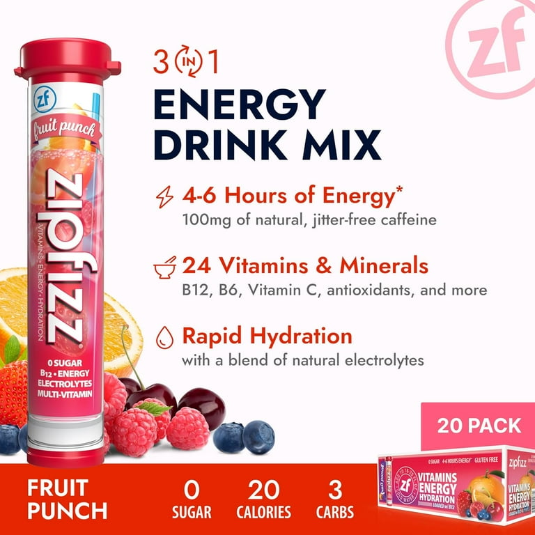 Zipfizz Healthy Energy Drink Mix Hydration with B12 and Multi