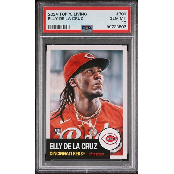 Graded 2024 Topps Living Elly De La Cruz #706 Rookie RC Baseball Card PSA 10 Gem Mint
