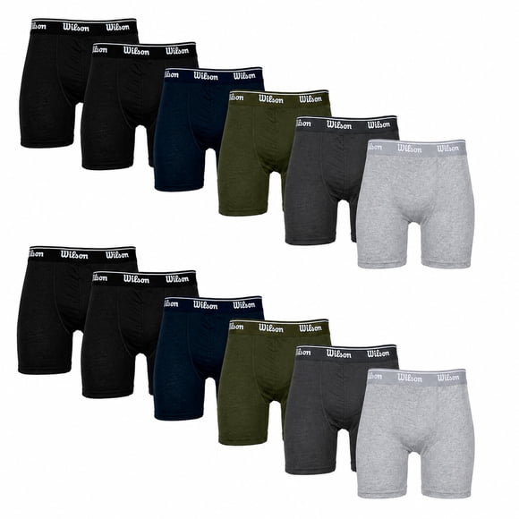 Boxer Deportivo Wilson para Hombre Rib Multicolor, 12 Piezas, Talla CH