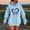 Light Blue, variant on Fashion Hoodie for Womens Plus Size Pullover Casual Ladies Printed Long Sleeve Tops Blouse Hooded Sweatshirts