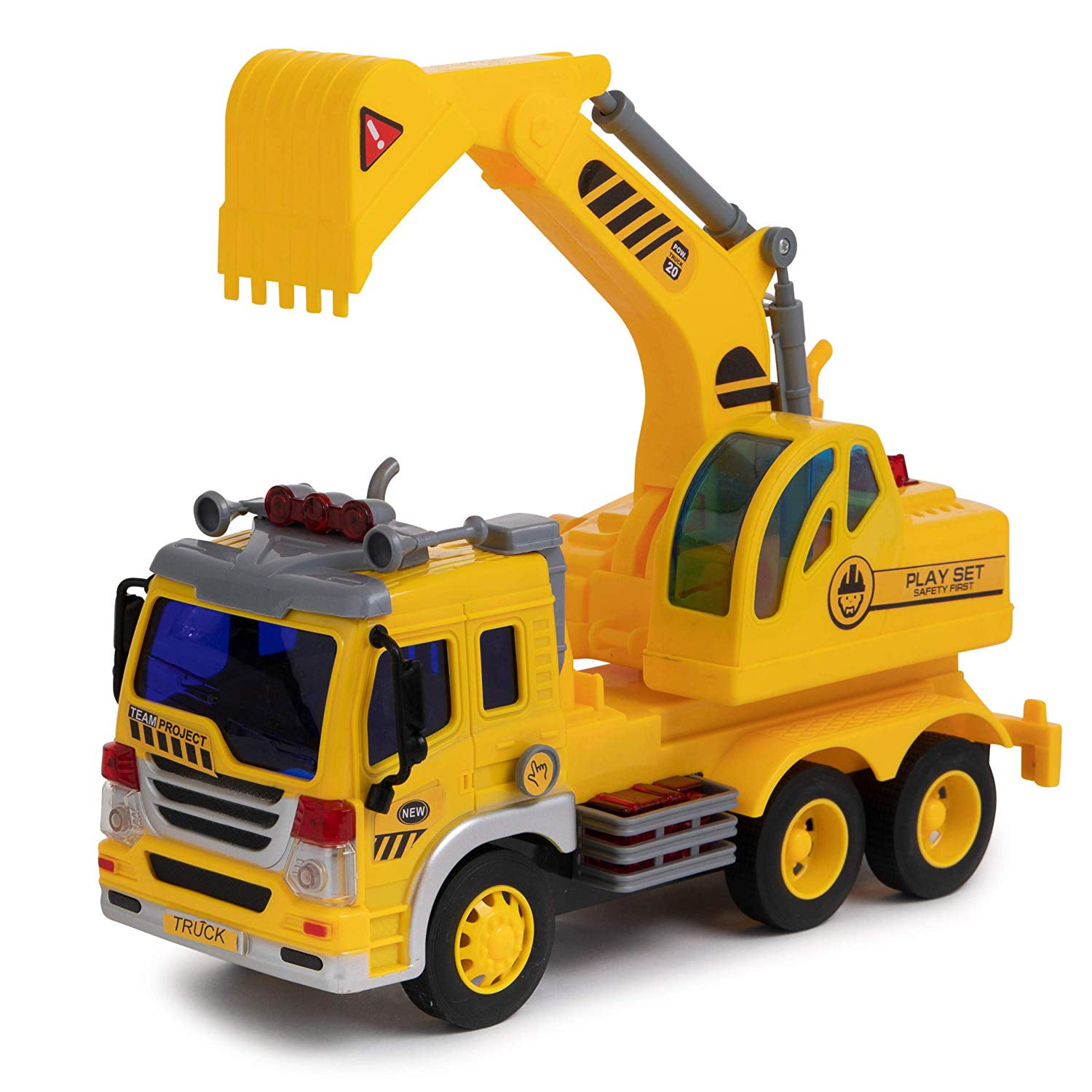 HERSITY Digger Toys Construction Vehicles with Lights and Sounds Excavators Car 