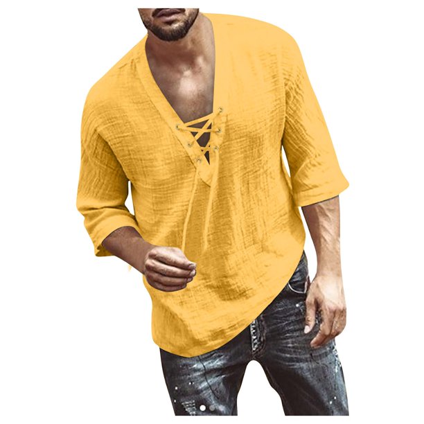 Designer Spring Summer Men's Casual Cotton Linen Solid Color Long Sleeve Shirts Loose Stand Collar Shirts XL