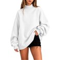 thumbnail image 6 of Enjoytime Fall Sweatshirts for Women Long Sleeve Solid Color Pullover Tops Winter Comfy Casual Mock Neck Sweatshirt, 6 of 7