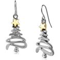 thumbnail image 1 of Pendientes colgantes con diseño de árbol de Navidad, color dorado y plateado, en dos tonos, para mujeres y niñas, 1 of 5