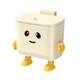 thumbnail image 1 of QualitChoice Rotho Kitchen Trash Bin Silent Opening And Closing Mini Modeling Abfalleimer Mit Deckel Mülleimer milky white DIYceiling12L, 1 of 6