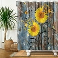 thumbnail image 2 of SUNOLIFE Rustic Sunflower Shower Curtain Floral Waterproof Fabric Bathroom Curtain 72x72 in, 2 of 5